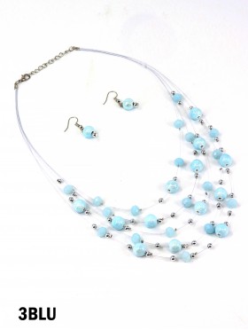 Fashion Round Beads Necklace and Earrings Set